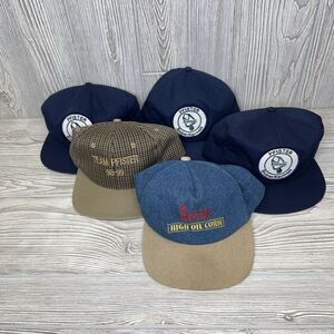 Lot of 5 Vintage Pfister Work Hats Caps Super Kernoil High Oil Corn Team Pfister